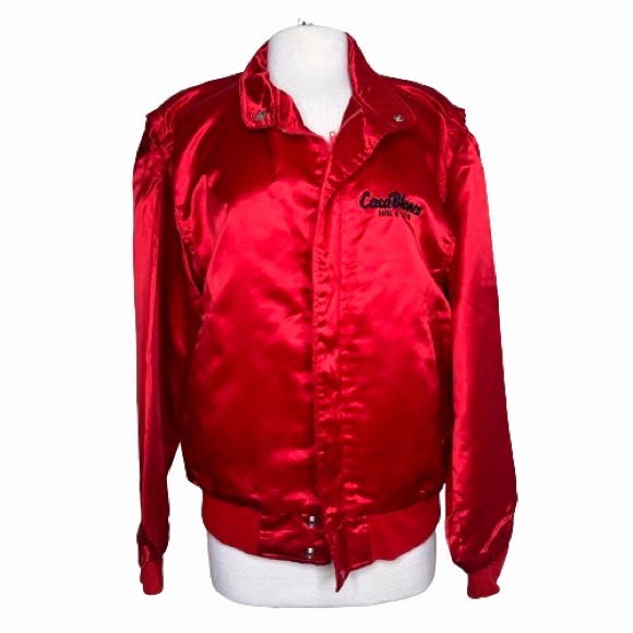 Vintage Las Vegas SATIN BOMBER BUTTON UP JACKET - Picture 2 of 8